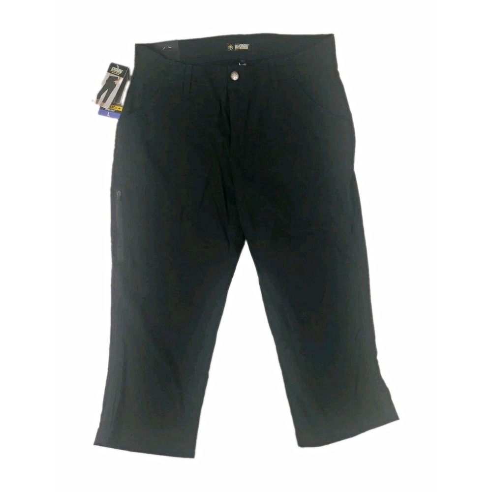 Khombu Womens Carpi Pants Large Black Casual Activewear Outdoor Hiking NWT
